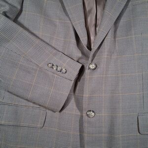 Oscar De La Renta Men’s Gold Sport Coat Overcheck Blazer Jacket Wool Size 46L